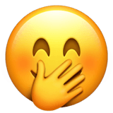 Emoji de visage avec main sur la bouche